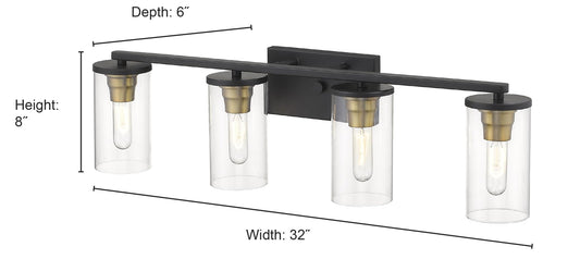 ML Lighting Millennium 3494-MB/HBZ Transitional Four Light Vanity - view 2