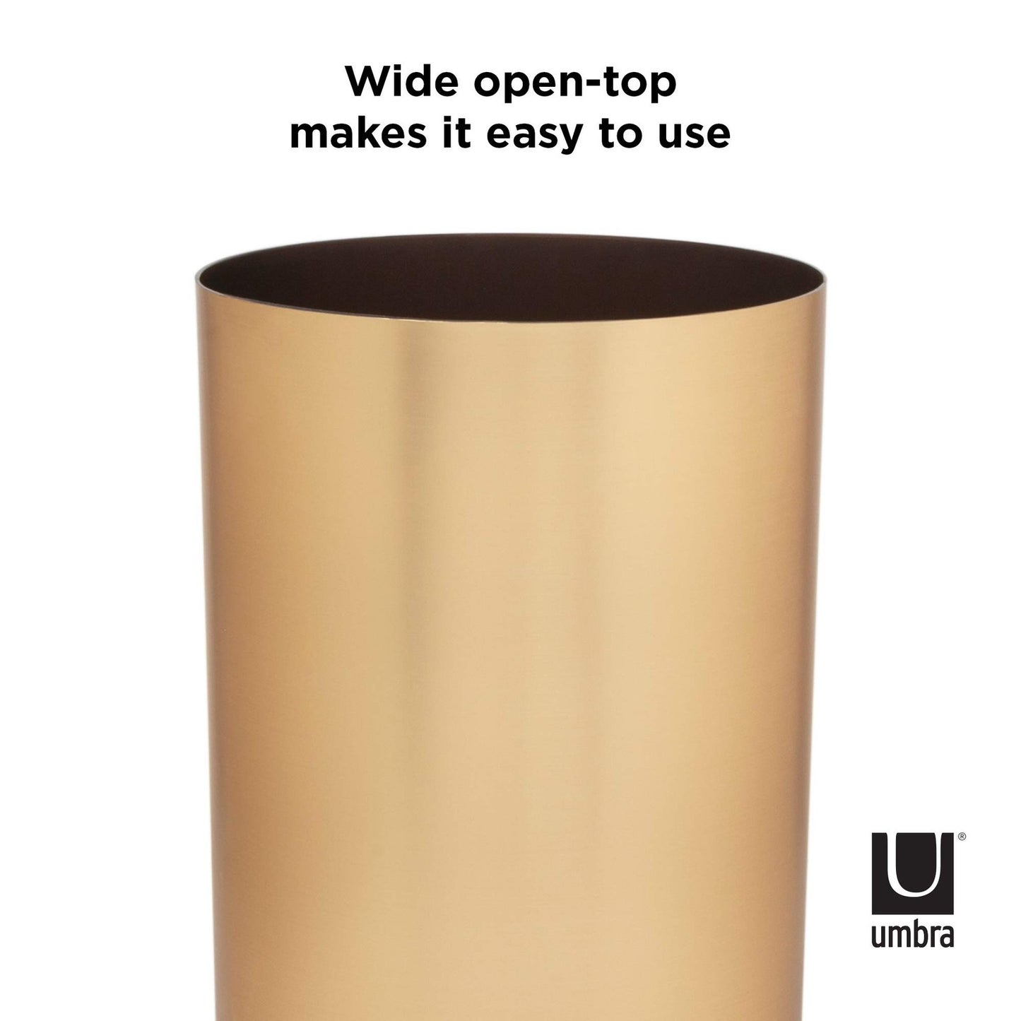 Umbra Metalla 4.75-Gallon(18L) Trash Can, Matte, Brass Look