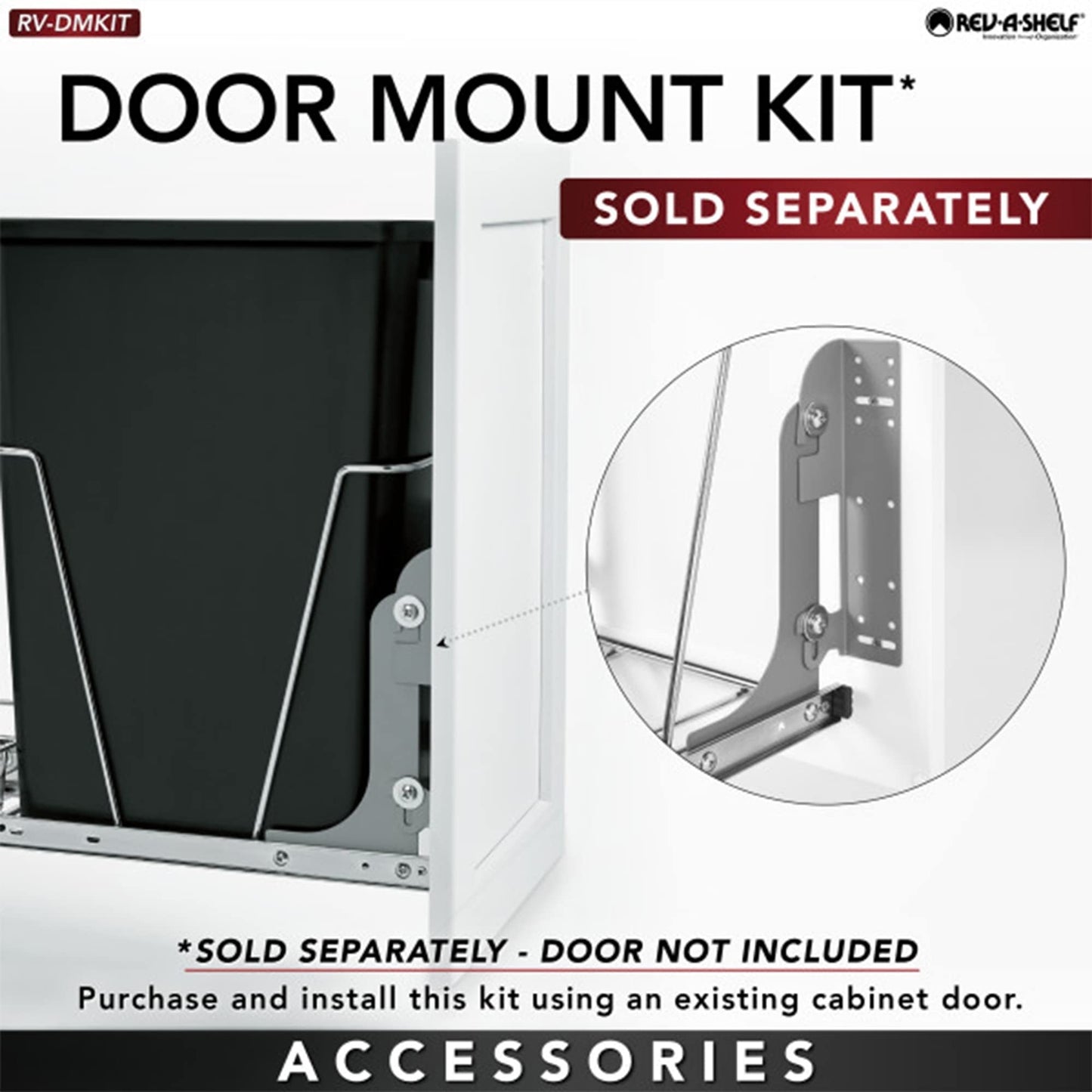 Rev-A-Shelf Single Pull-Out Cabinet Trash Can for Bottom Mount Kitchen