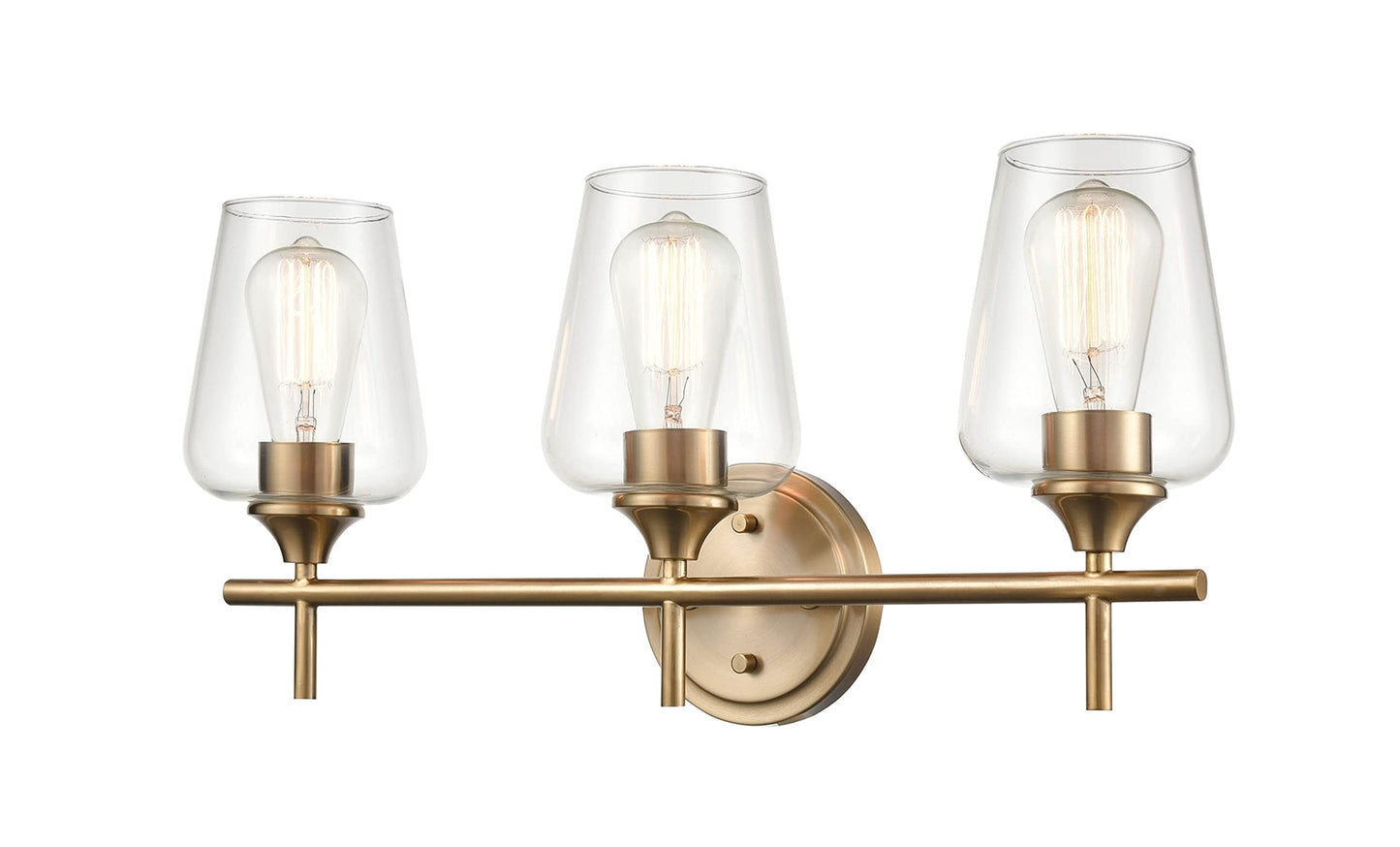 ML Lighting 9703-MG Transitional 3 Light Vanity Ashford Collection Modern Gold
