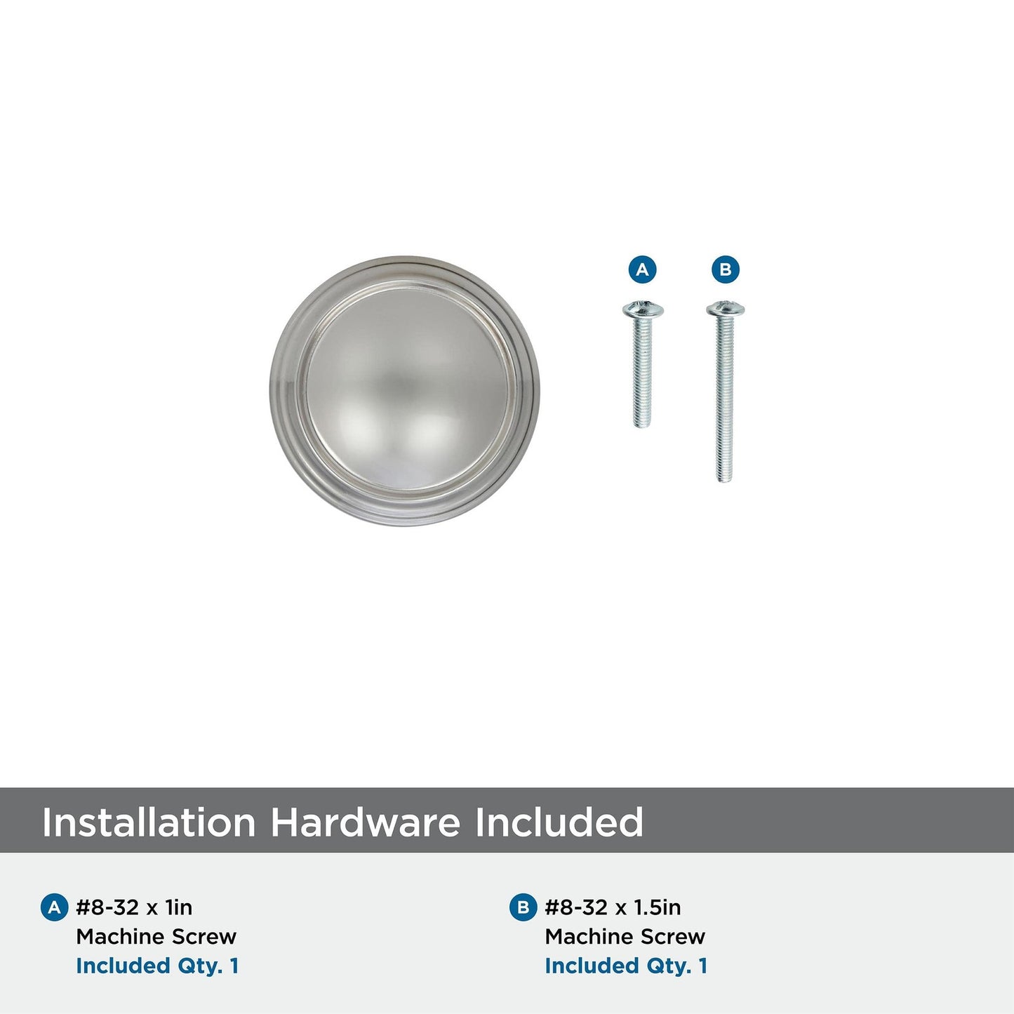 Amerock 55342-PN Revitalize Cabinet Knob Polished Nickel 1-1/4" Diameter