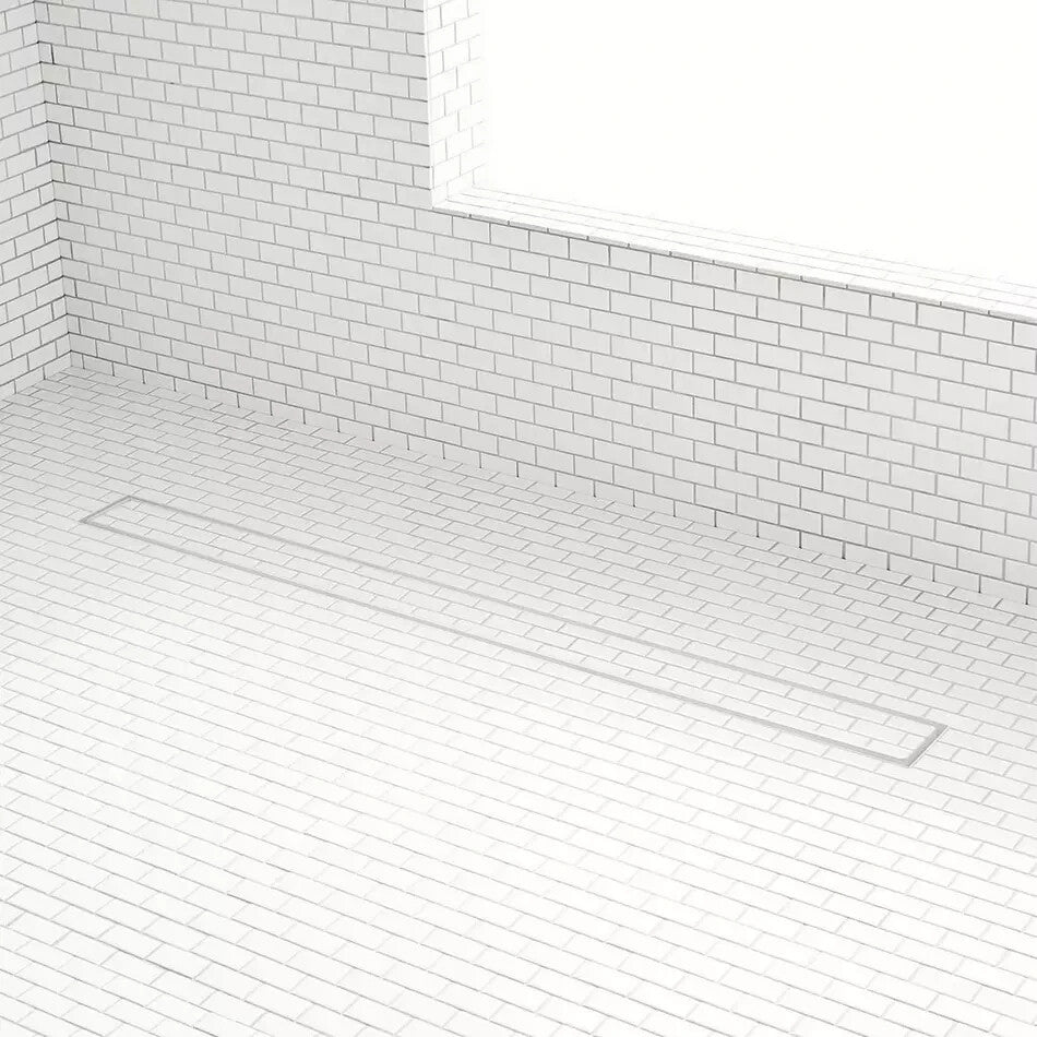 SIGNATURE HARDWARE 40" COHEN LINEAR TILE-IN SHOWER DRAIN- MATTE WHITE