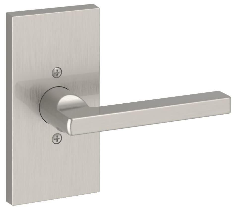 Baldwin FD.SQU.R.CFR.055 Square Two-Sided Dummy Door Lever Set Polished Nickel