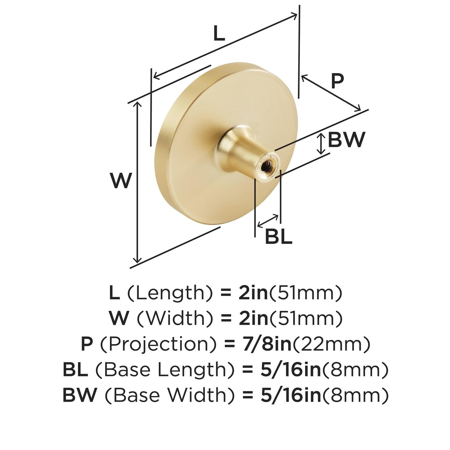 Amerock 2PK36972MOP Accents Round Cabinet Knob Gold/Mother of Pearl