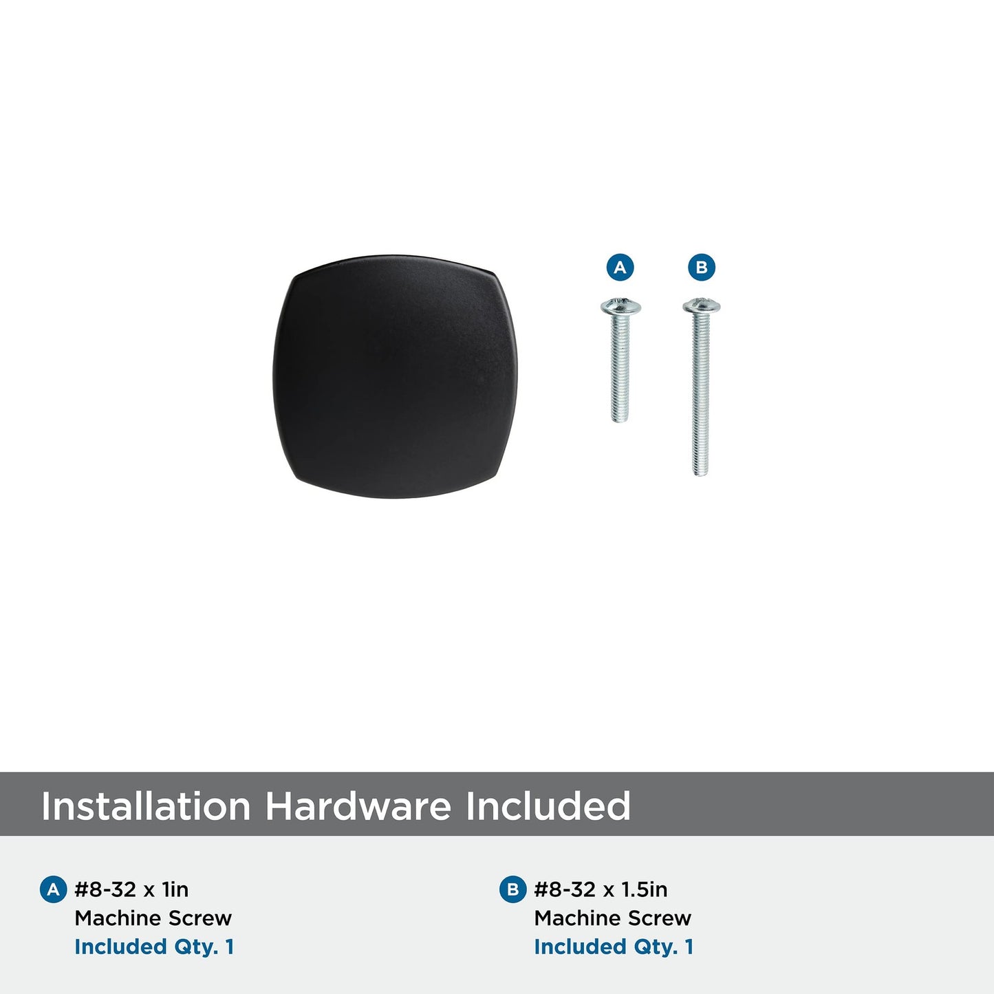 Amerock BP11287FB Cabinet Knob Matte Black 1-1/4" Length Stature