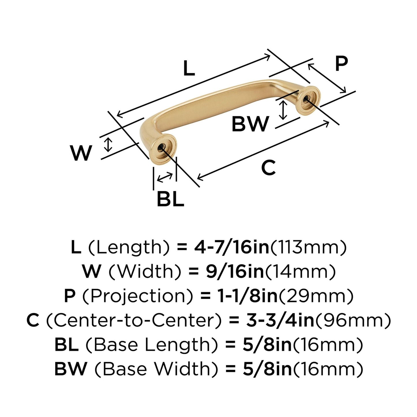 Amerock BP53702CZ Kane Champagne Bronze Cabinet Pull 3-3/4" C2C