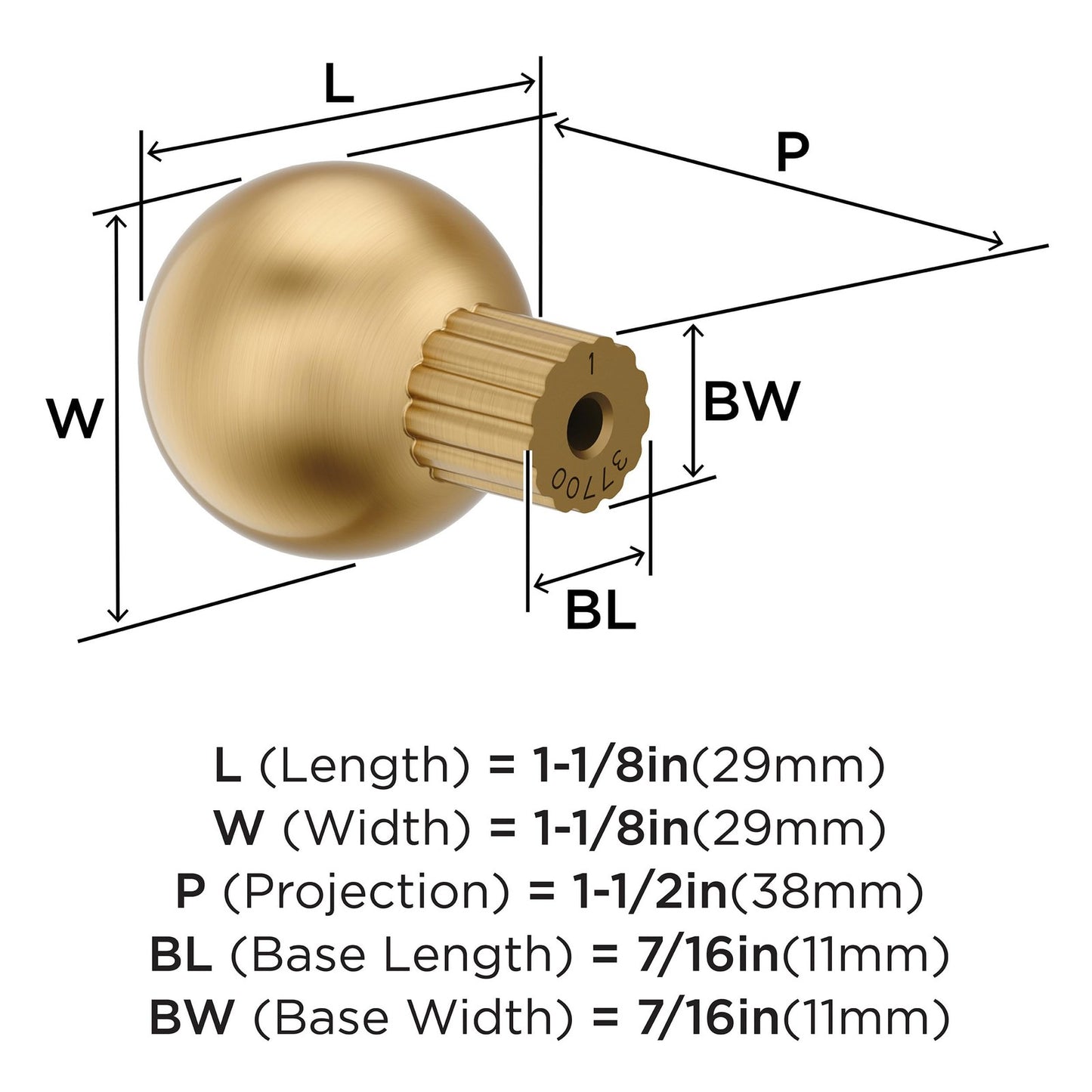 Amerock Cowrie 1-1/8 inch 29mm Diameter Champagne Bronze Cabinet Knob, BP37700CZ
