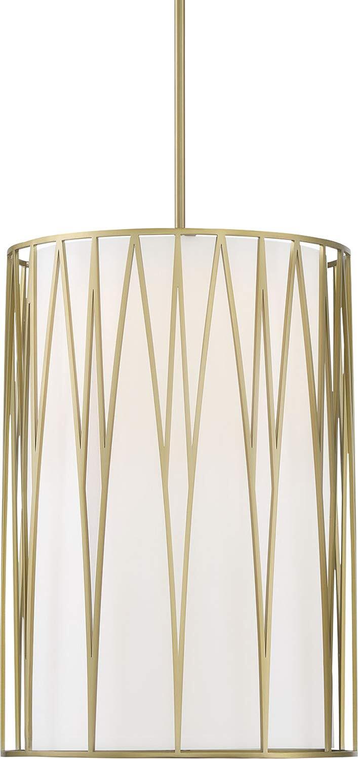 Minka Lavery 1081-695-L Regal Terrace Metal Frame/Cloth Cylinder LED Pendant,