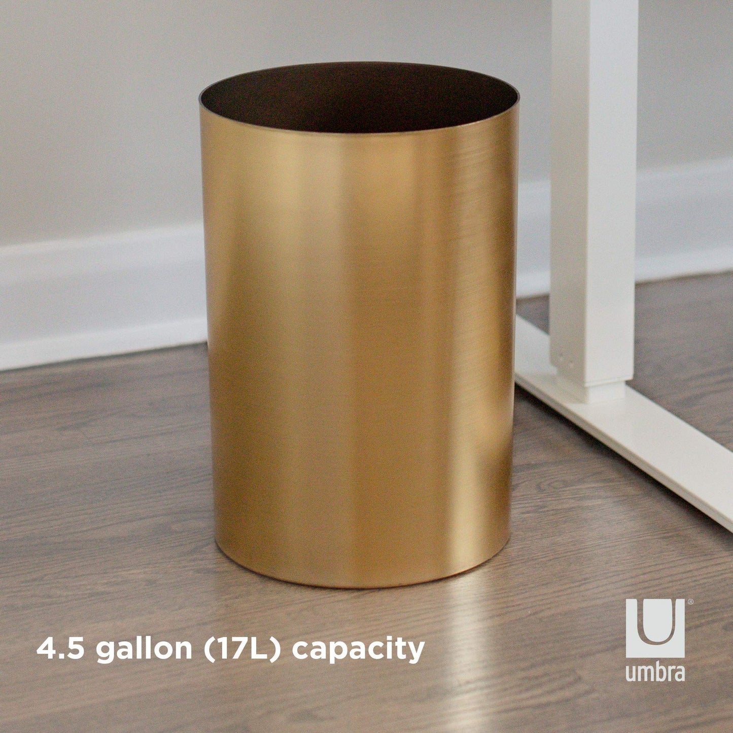Umbra Metalla 4.75-Gallon(18L) Trash Can, Matte, Brass Look