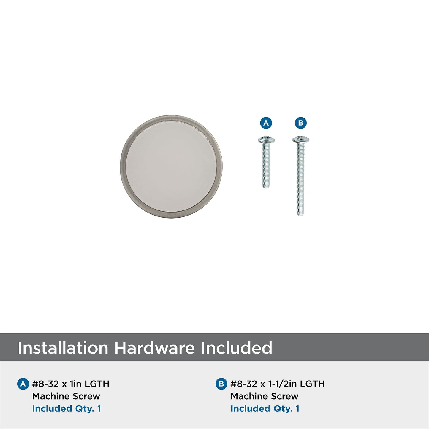 Amerock Cabinet Knob Satin Nickel/Frosted 1-3/8" Diameter Oberon