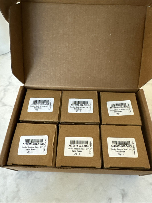 Ashley Norton-Reeded Cabinet Knob- Satin Brass (MSB)-1 ¼" diameter-6 Pack