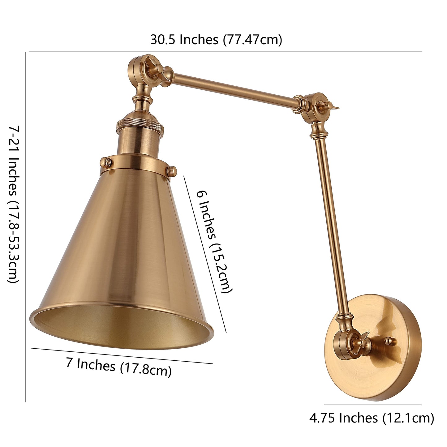 JONATHAN Y JYL7461A Rover 7" Brass Gold
