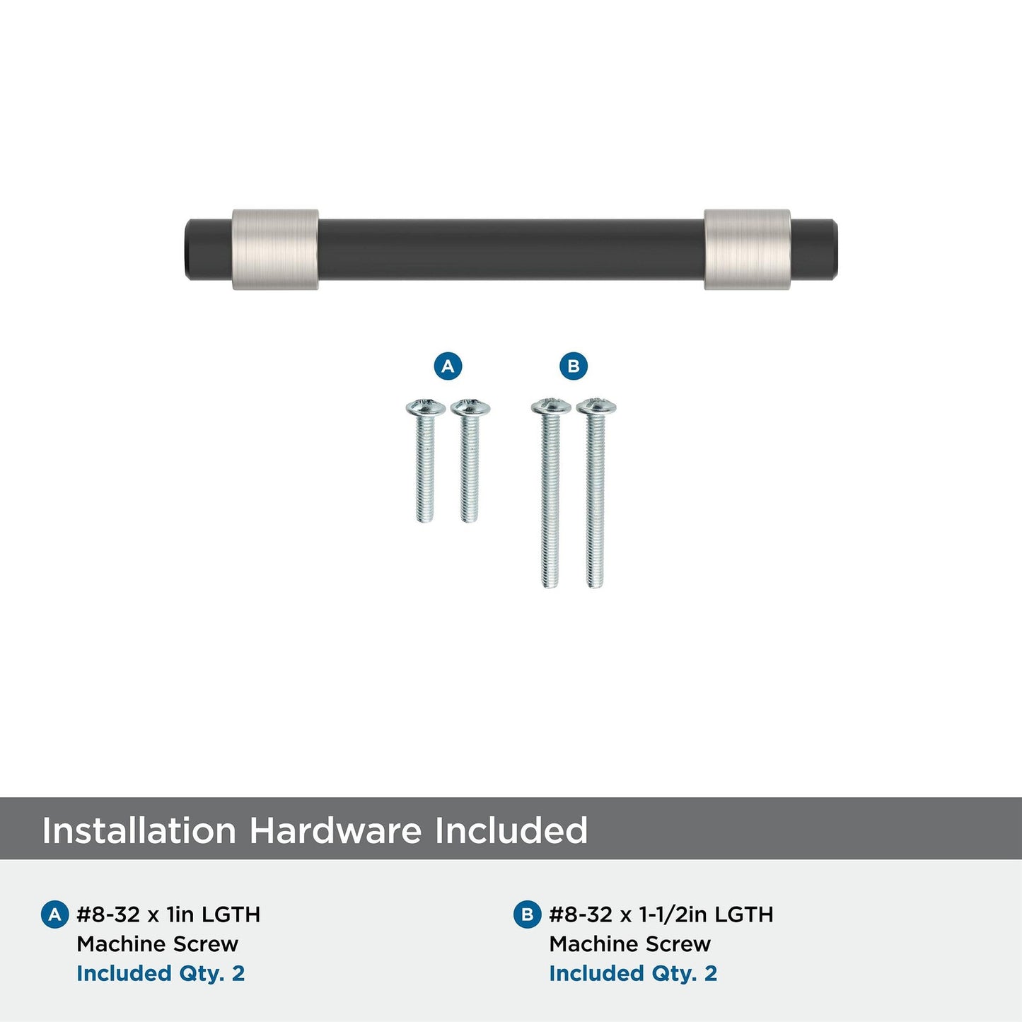 Amerock BP37385FBG10 Mergence 3" C2C Cabinet Pull Matte Black/Satin Nickel