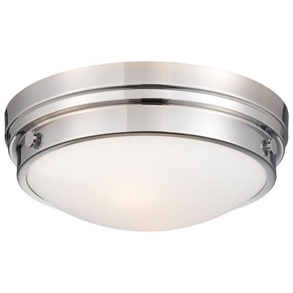 Minka Lavery 823-77 2 Light 13.25" Width Flush Mount Ceiling Fixture - Chrome