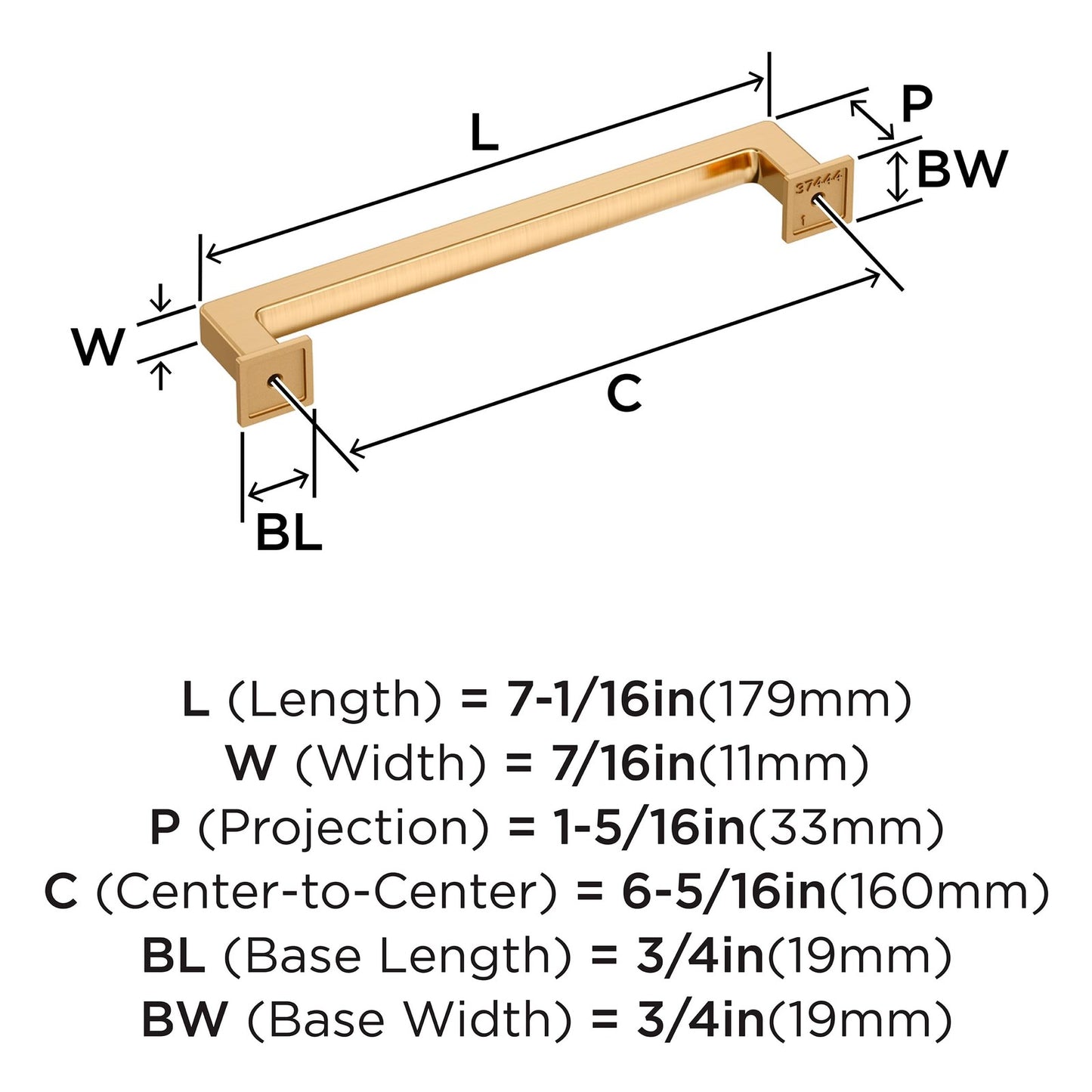 Amerock Lintel 6-5/16" Center-to-Center Champagne Bronze Cabinet Pull, BP37444CZ
