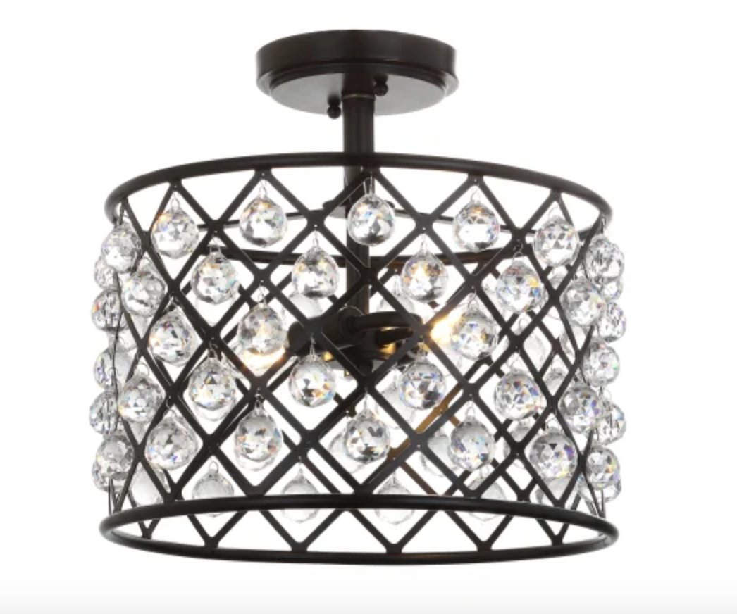 JONATHAN Y Lighting Gabrielle 2 Light 15" Wide LED Semi-Flush Ceiling Fixture