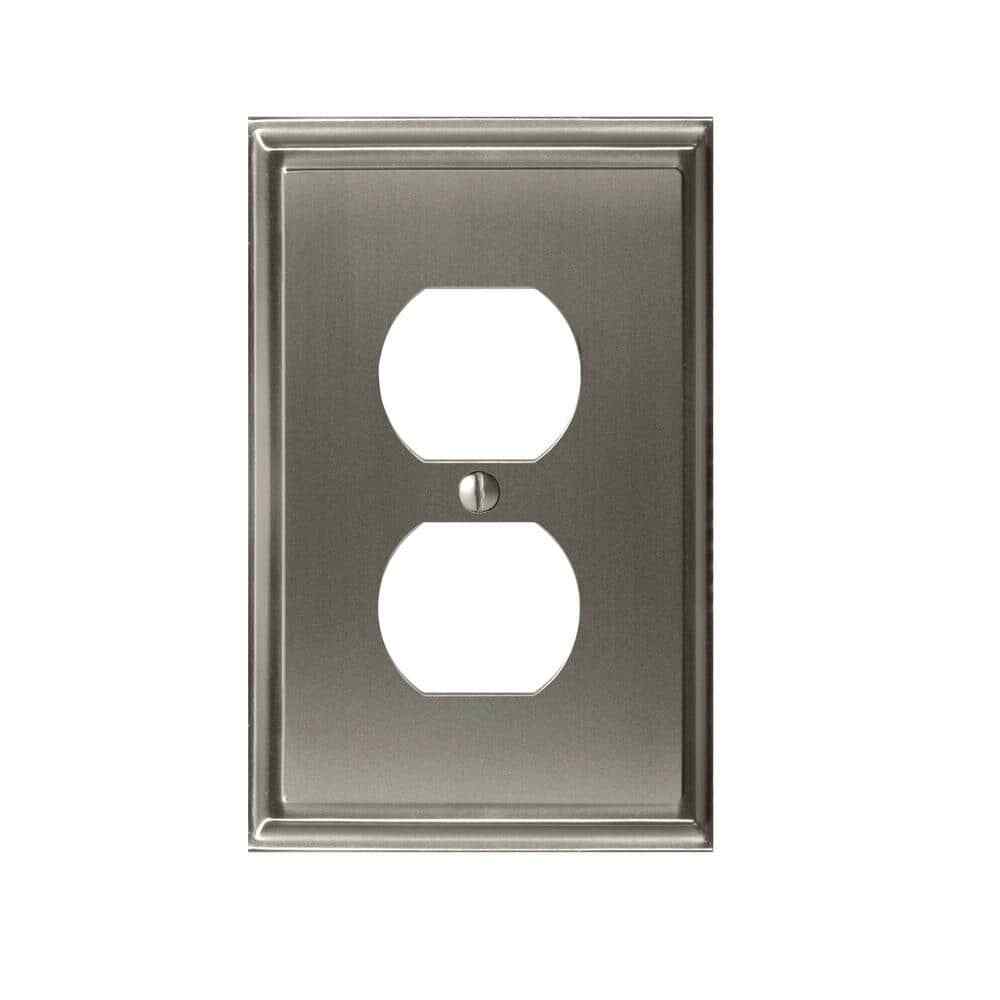 Amerock 1906966 Mulholland Double Outlet Switch Plate - Nickel - 5 Pack