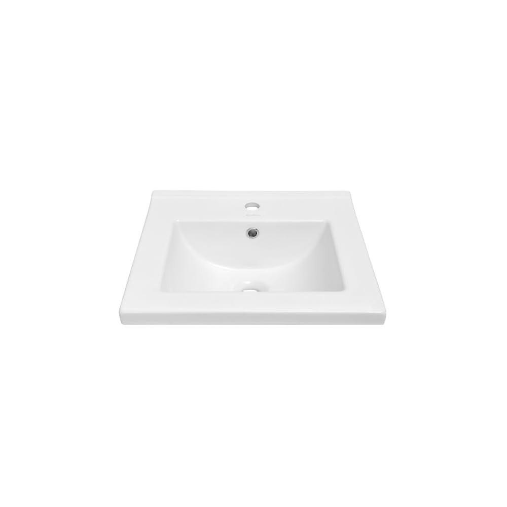 Swiss Madison SM-BV18S - 18" Ceramic Square Vanity Sink Top, White