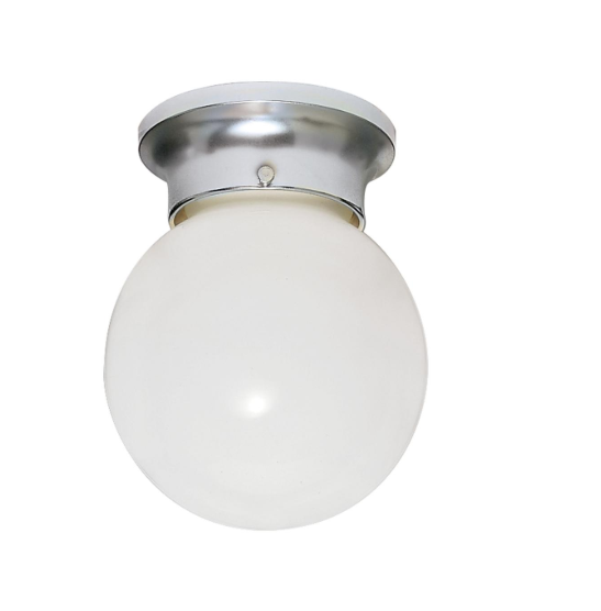 Nuvo SF77-111-1 Light Ball Fixt-8" Flush w/White Glass-Polished Chrome Finish