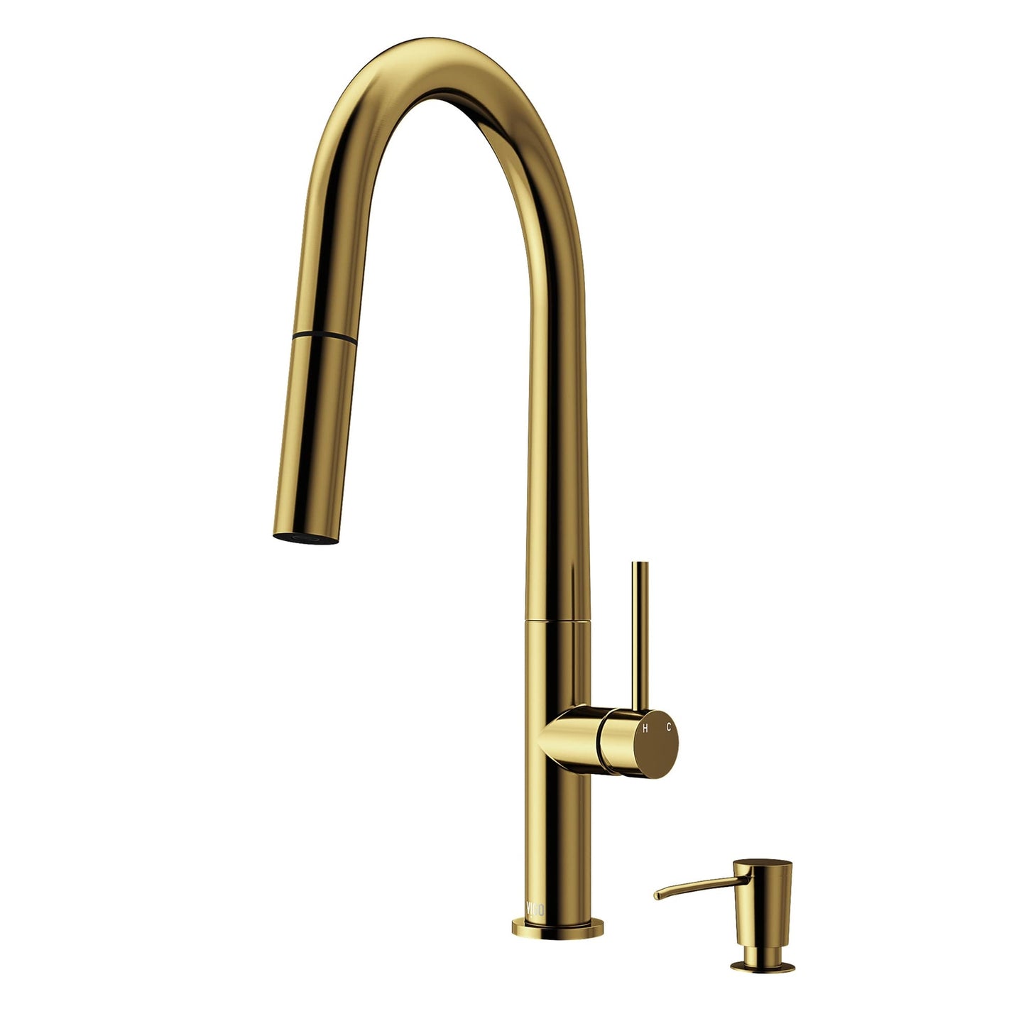 VIGO Greenwich 18'' H Single Handle Pull-Down Sprayer Set with Soap Dispenser