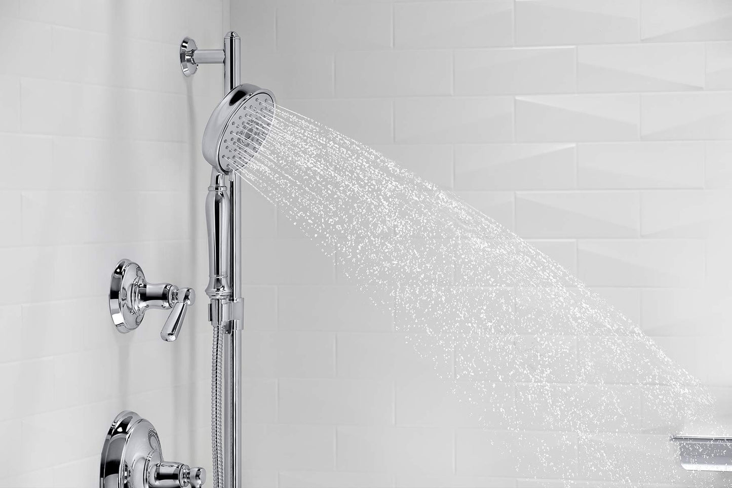 KOHLER 22163-G-CP Bancroft Handheld Showerhead with 3 Spray Settings,1.75GPM, PC