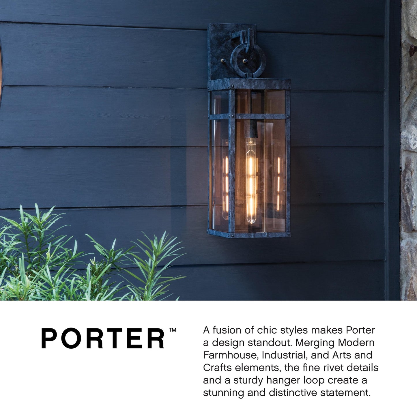 Hinkley Porter 2800OZ-LL Medium Outdoor Wall Mount Lantern + LED Bulb