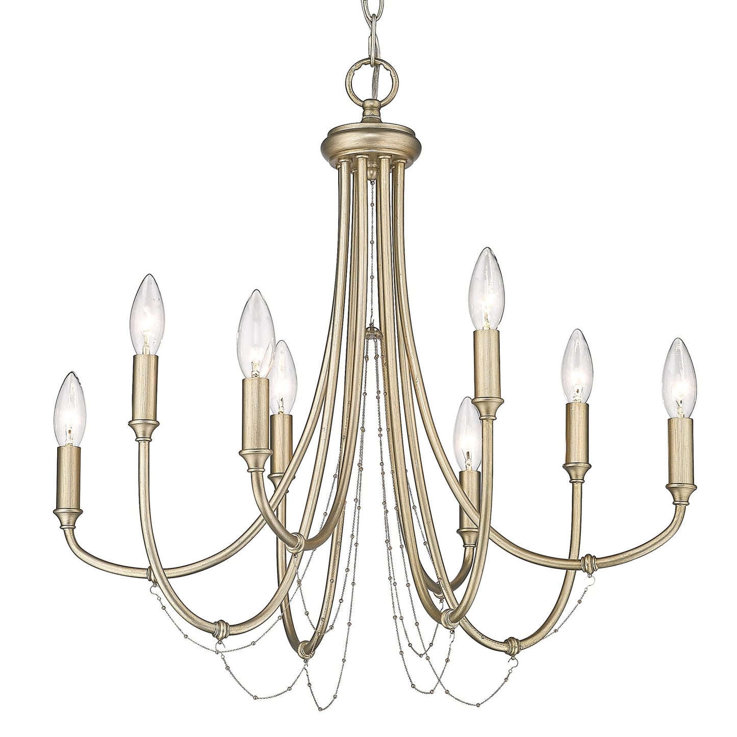 Golden Lighting Kamila 8 Light Chandelier in White Gold