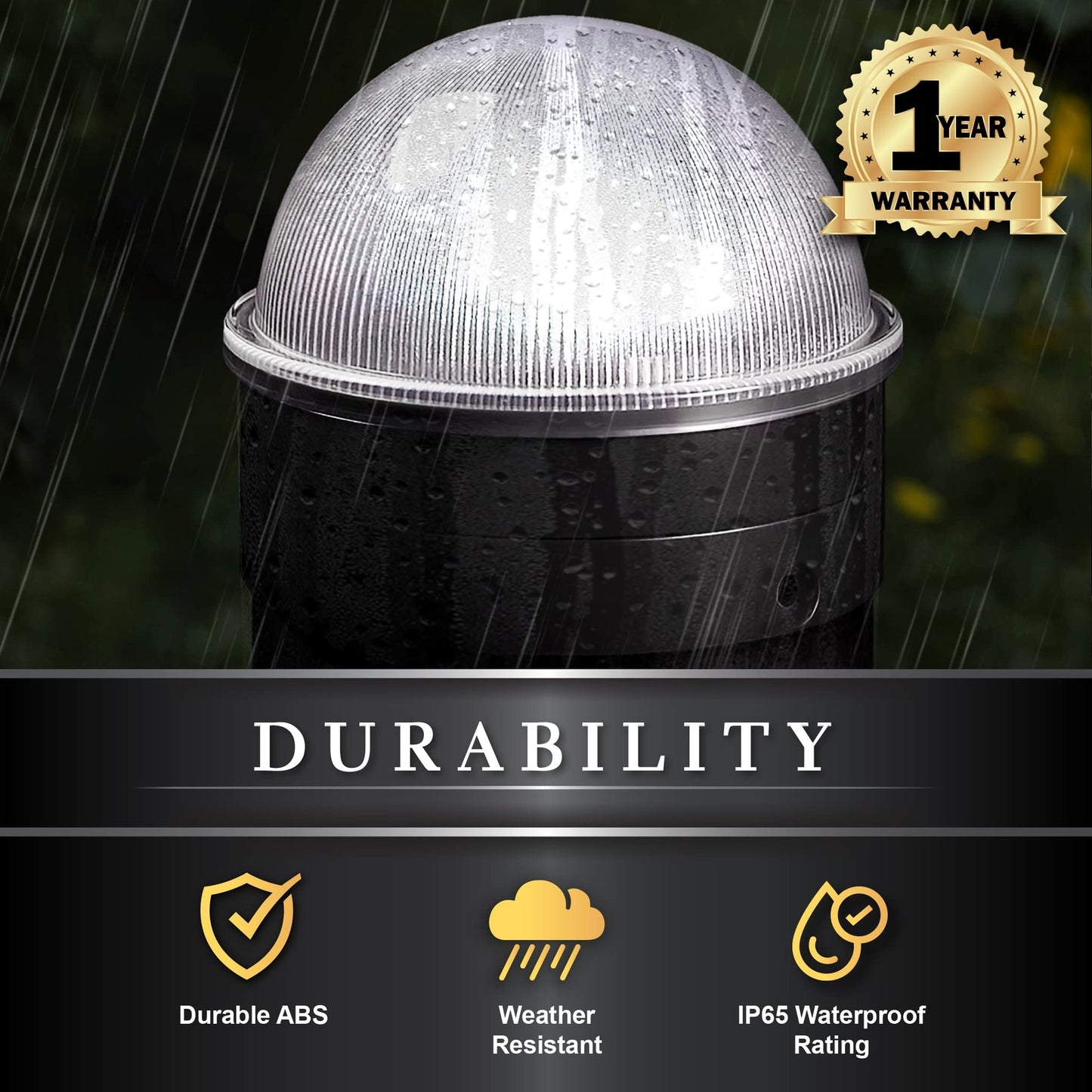 Classy Caps CH2233B Summit Chain Link Solar Post Cap, Black-LED White Light