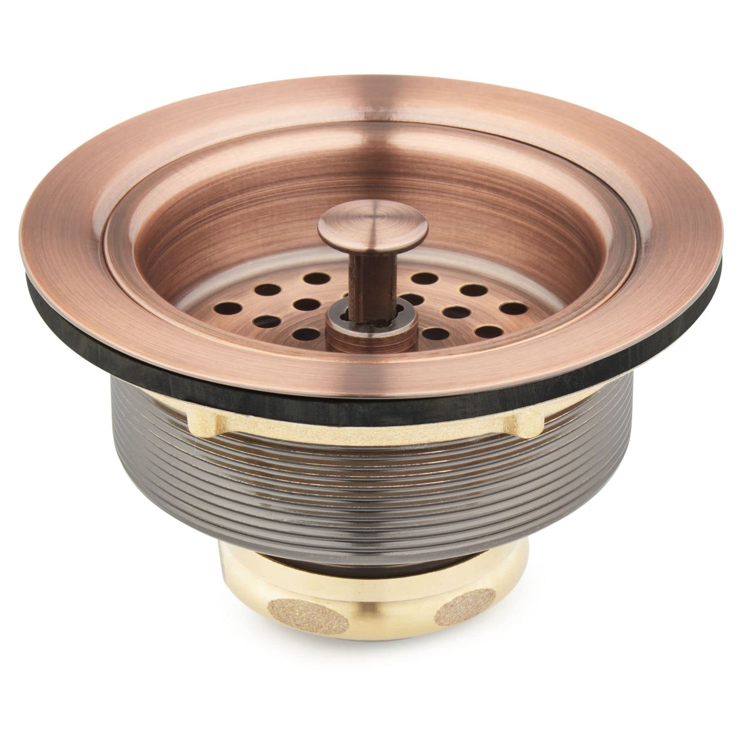 Signature Hardware SH171AC 4-1/2" Basket Strainer with Tailpiece - Satin Copper