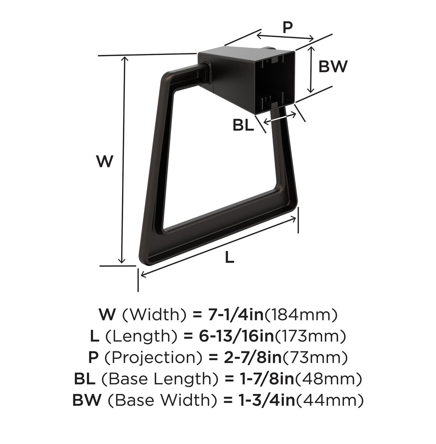 Amerock BH36002ORB | Oil Rubbed Bronze Towel Bar |