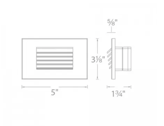 WAC Lighting LED 5" Wide Horizontal LED Step & Wall Light with Clear Lens-White