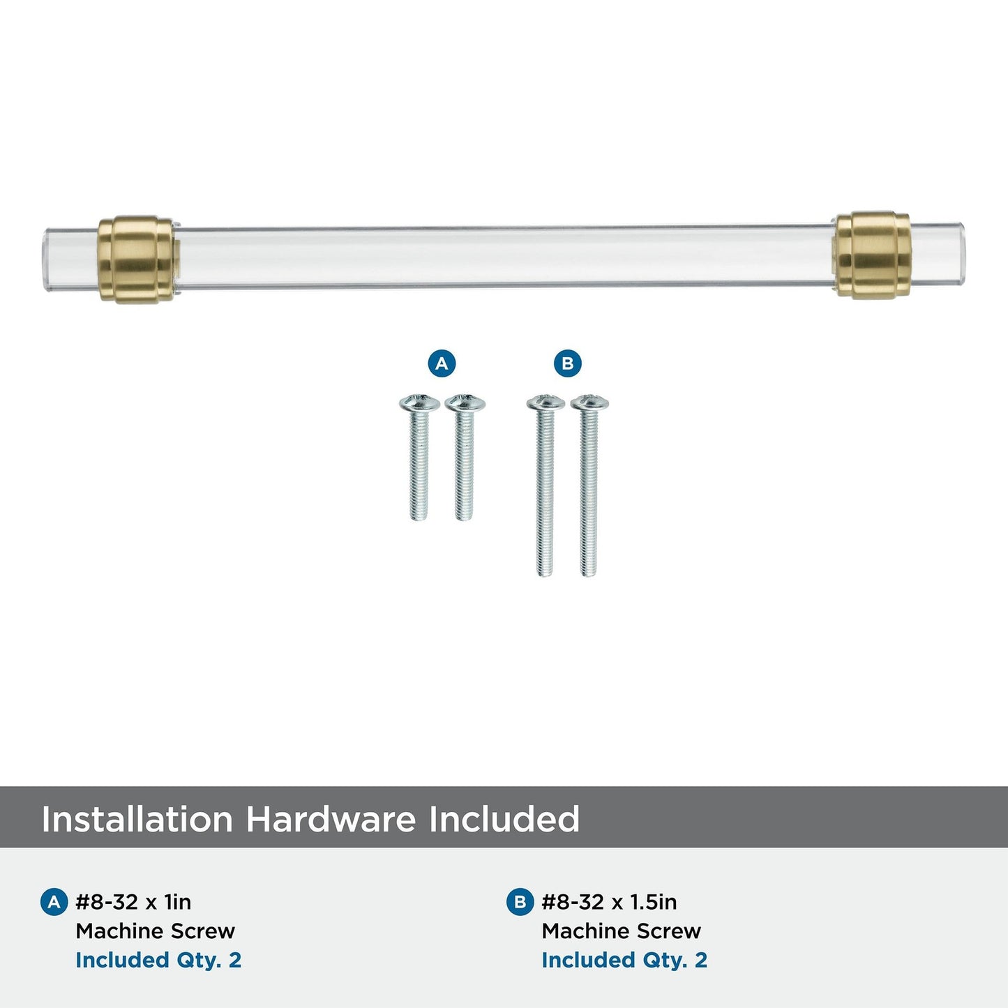 Amerock Cabinet Pull Clear/Champagne Bronze 6-5/16 inch Glacio 1 Pack