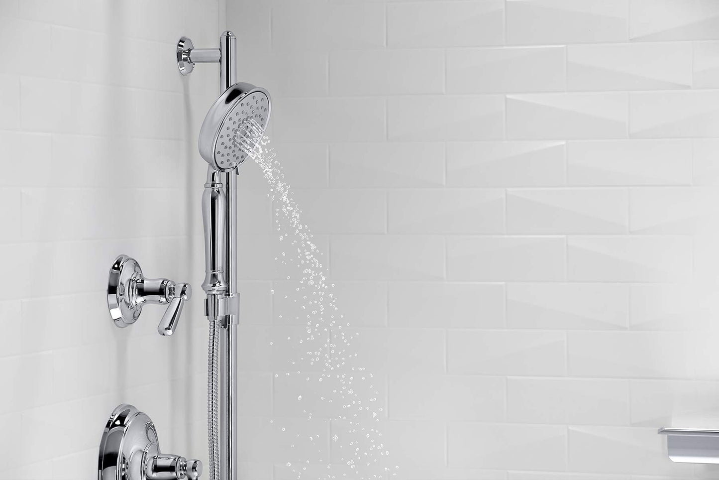 KOHLER 22163-G-CP Bancroft Handheld Showerhead with 3 Spray Settings,1.75GPM, PC