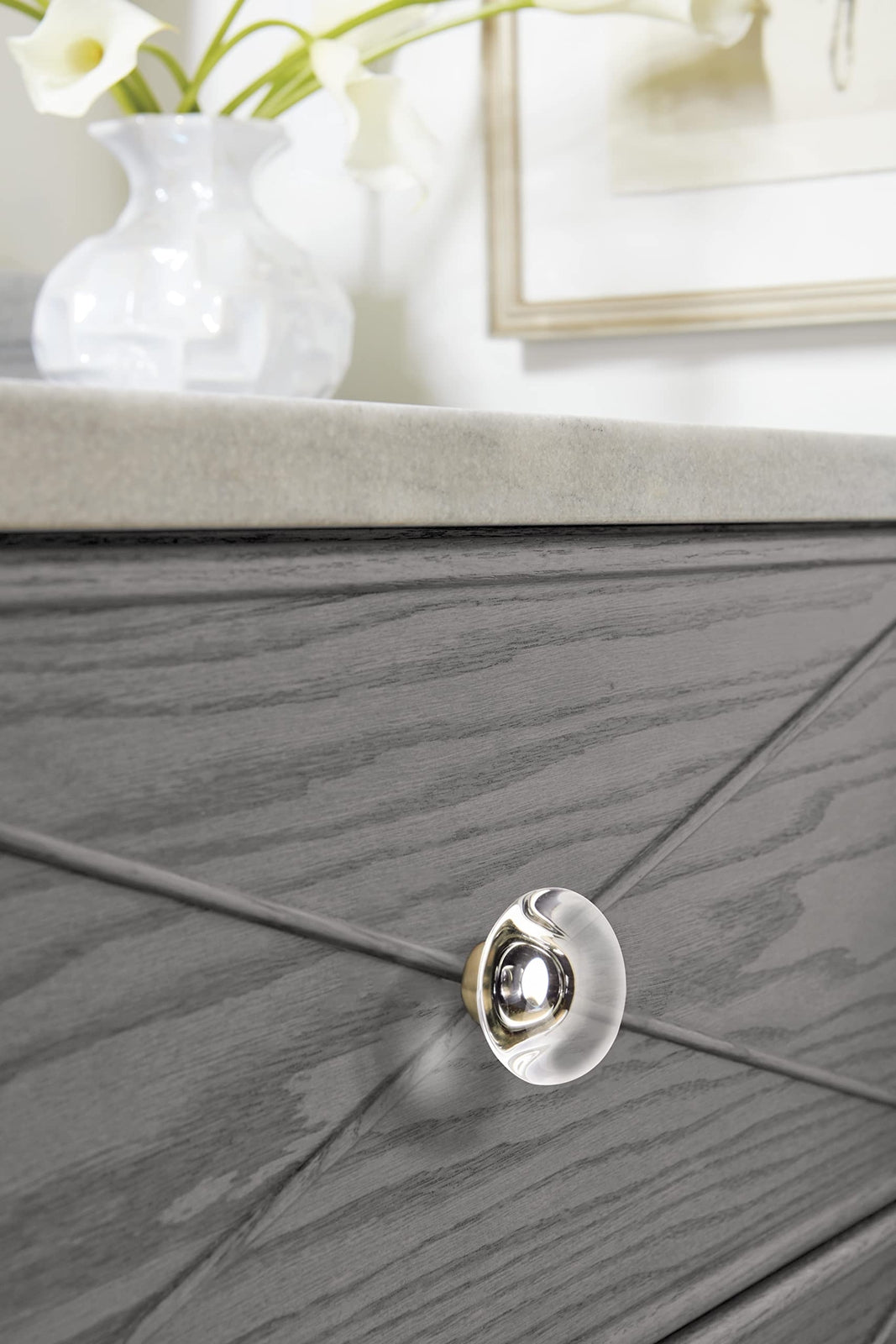 Amerock | Cabinet Knob | Clear/Champagne Bronze | Glacio