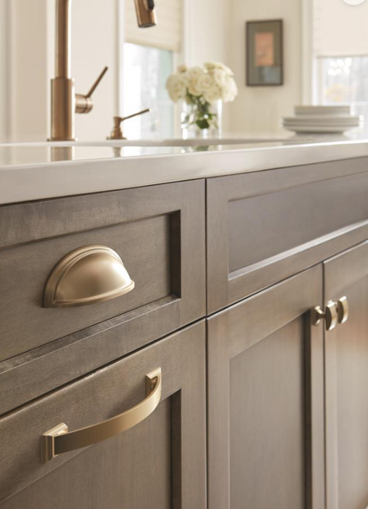 Amerock - Ashby Cup Pull - 3 or 4 in center to center - Golden Champagne