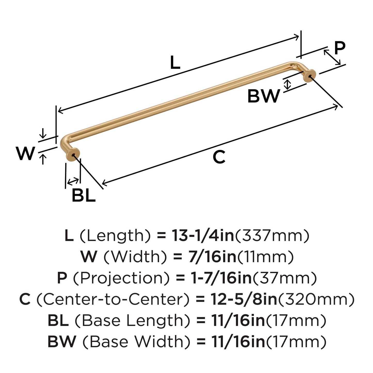 Amerock Factor 12-5/8 inch 320mm Center-to-Center Champagne Bronze Cabinet Pull