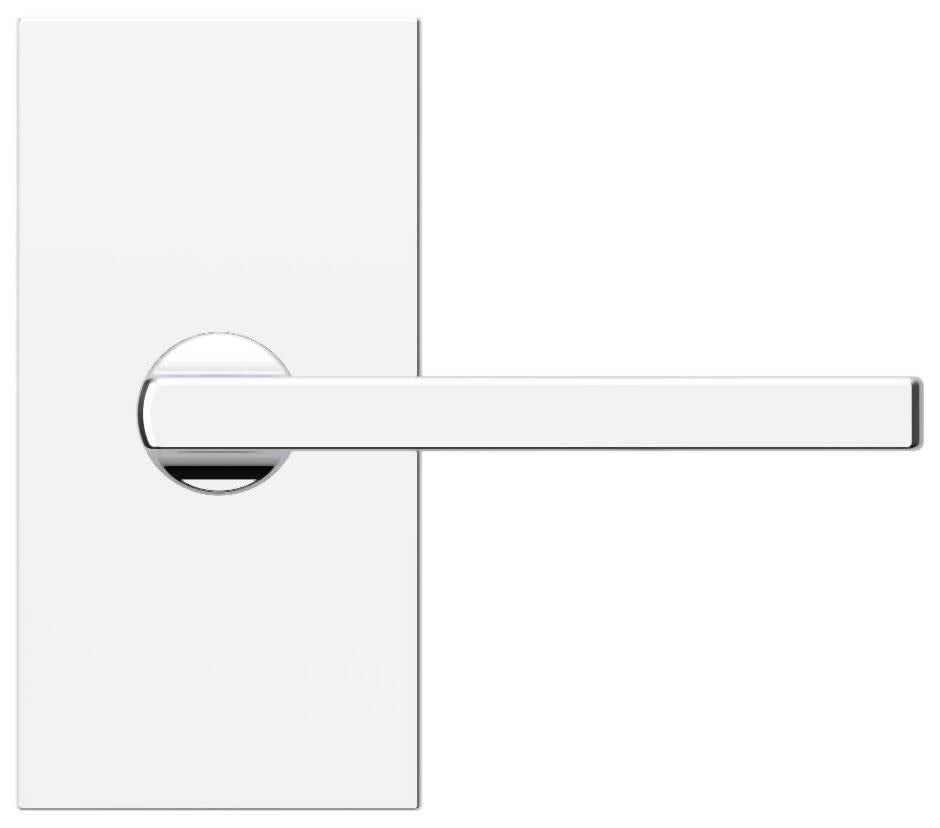 Baldwin FD.SQU.R.CFR.055 Square Two-Sided Dummy Door Lever Set Polished Nickel