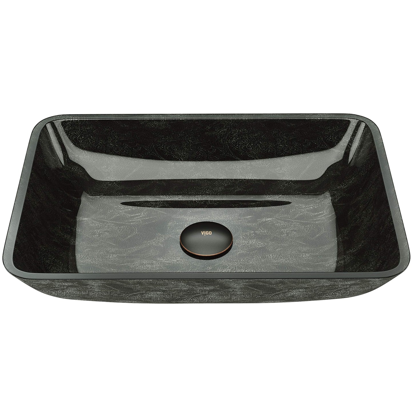 VIGO Donatello 18"L x 13"W x 4"H Glass Vessel Sink in Gray Onyx -VG07084
