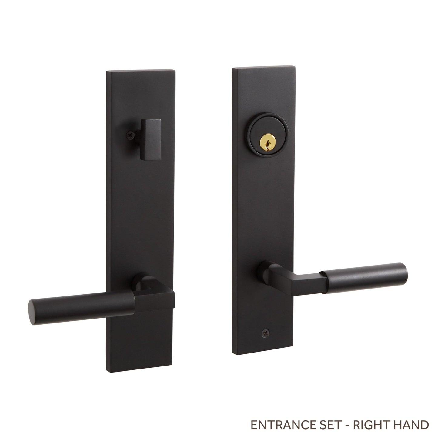 SH EH.SSQTB.2600.10.R.BLK-NB Round Lever Solid Brass Entrance Door Set-RH