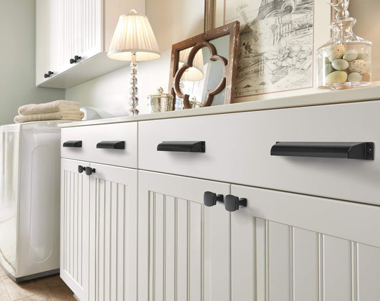 Amerock BP11287FB Cabinet Knob Matte Black 1-1/4" Length Stature