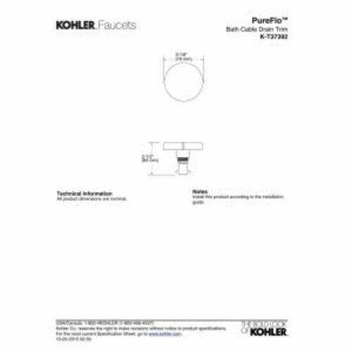 KOHLER PUREFLO™ BATH DRAIN TRIM - CONTEMP ROT - Vibrant Polished Nickel