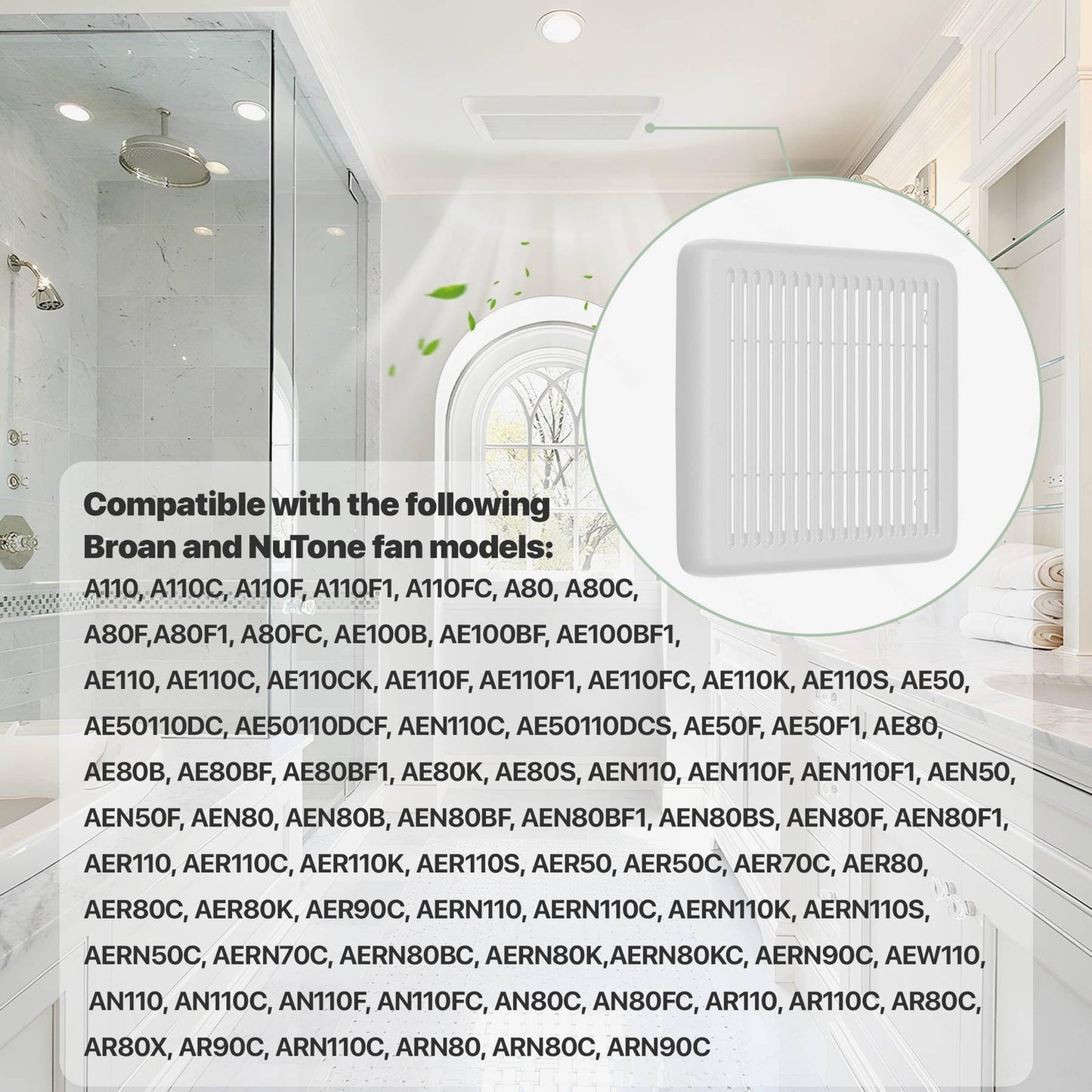 Bathroom Exhaust Fan Replacement Grille/Cover - 11-3/8" x 12" x 1"