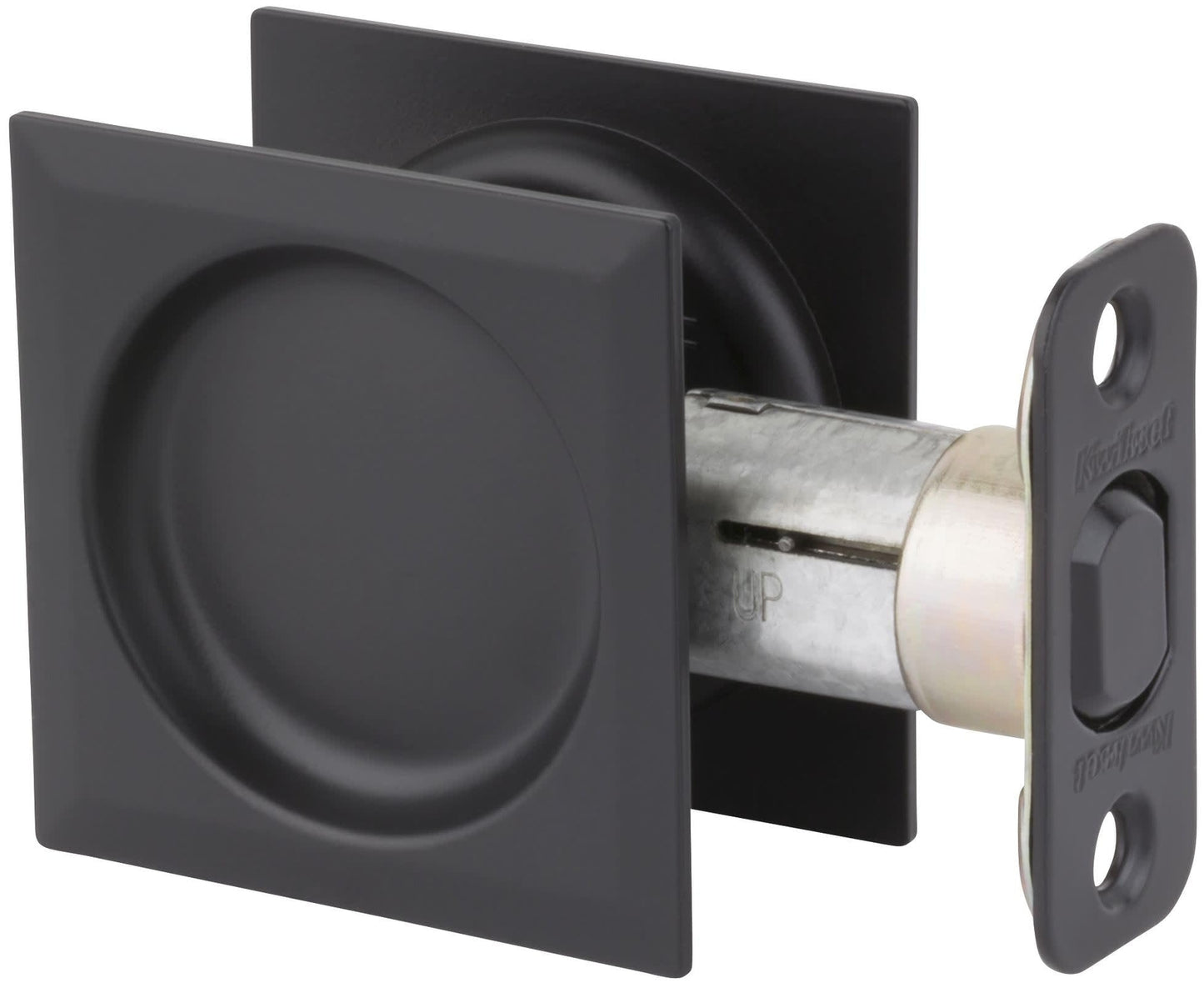 Kwikset 334SQT-514 Square Passage Pocket Door Lock Iron Black Finish