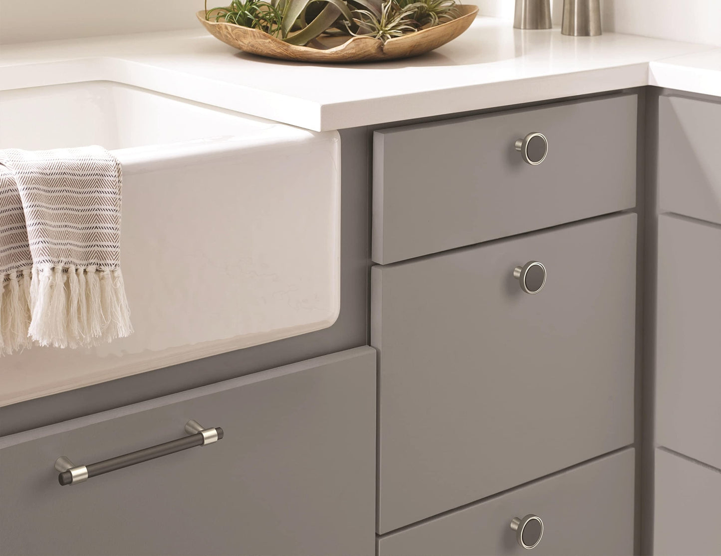 Amerock BP36859FBG10 Mergence Cabinet Pull Matte Black/Satin Nickel 5-1/16" C2C