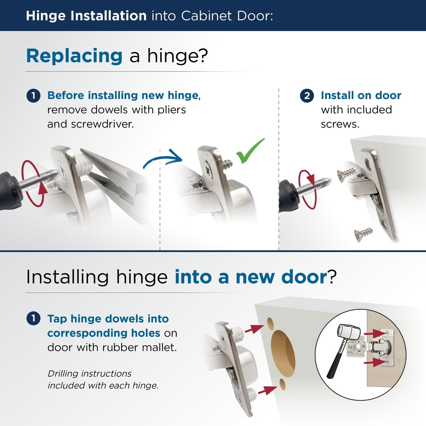 Amerock 2 Pack 135 Degree Lazy Susan Bi-Fold Door Euro Concealed Hinge, Corner