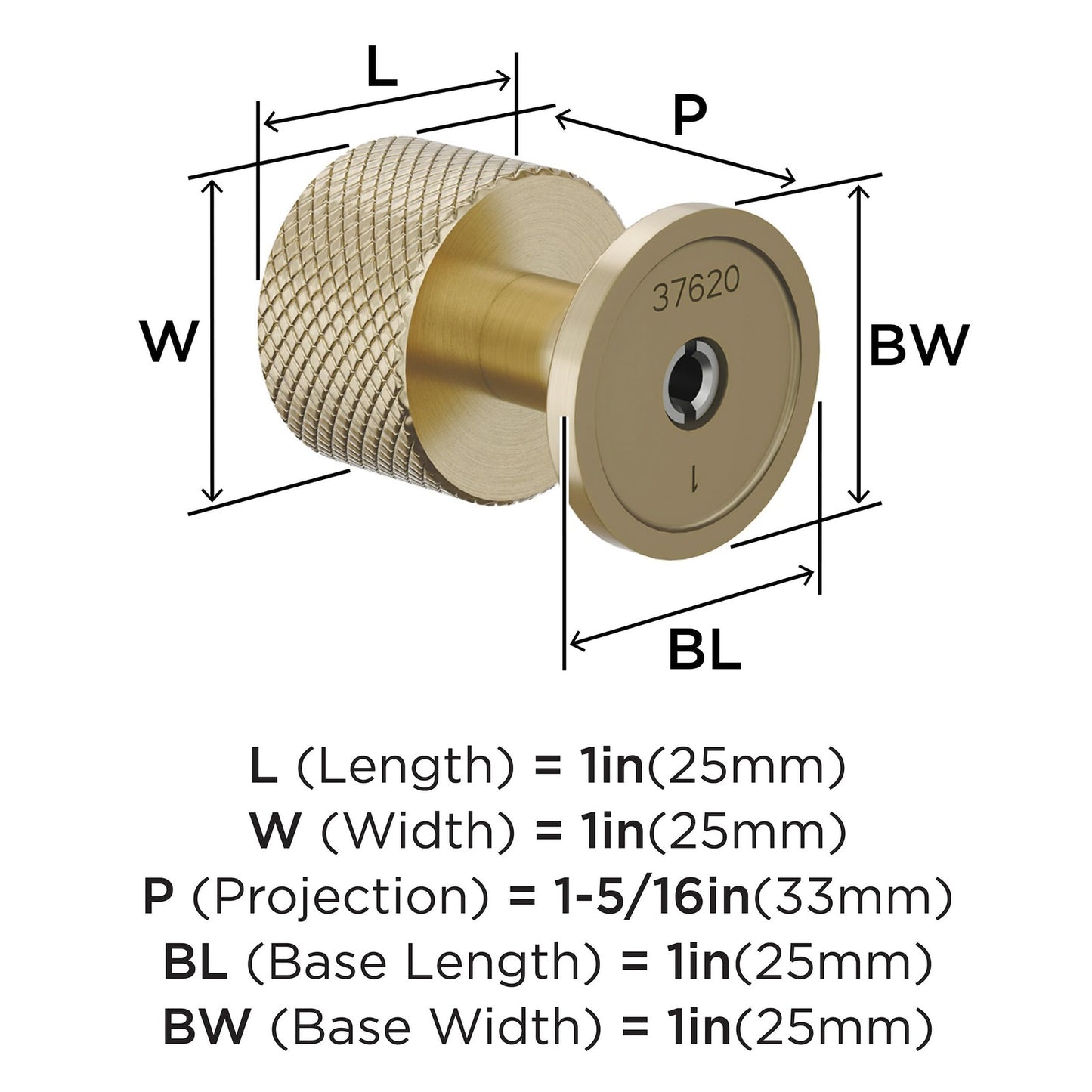 Amerock Balata 1 inch Diameter Golden Champagne Cabinet Knob, BP37620BBZ