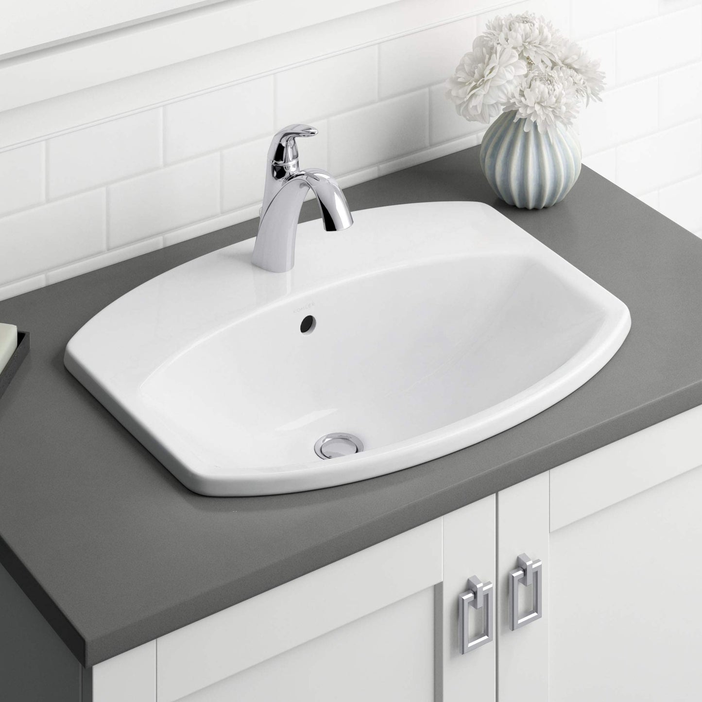 Kohler K-45800-4-CP Alteo Centerset Bathroom Sink Faucet w/Metal Drain-Chrome