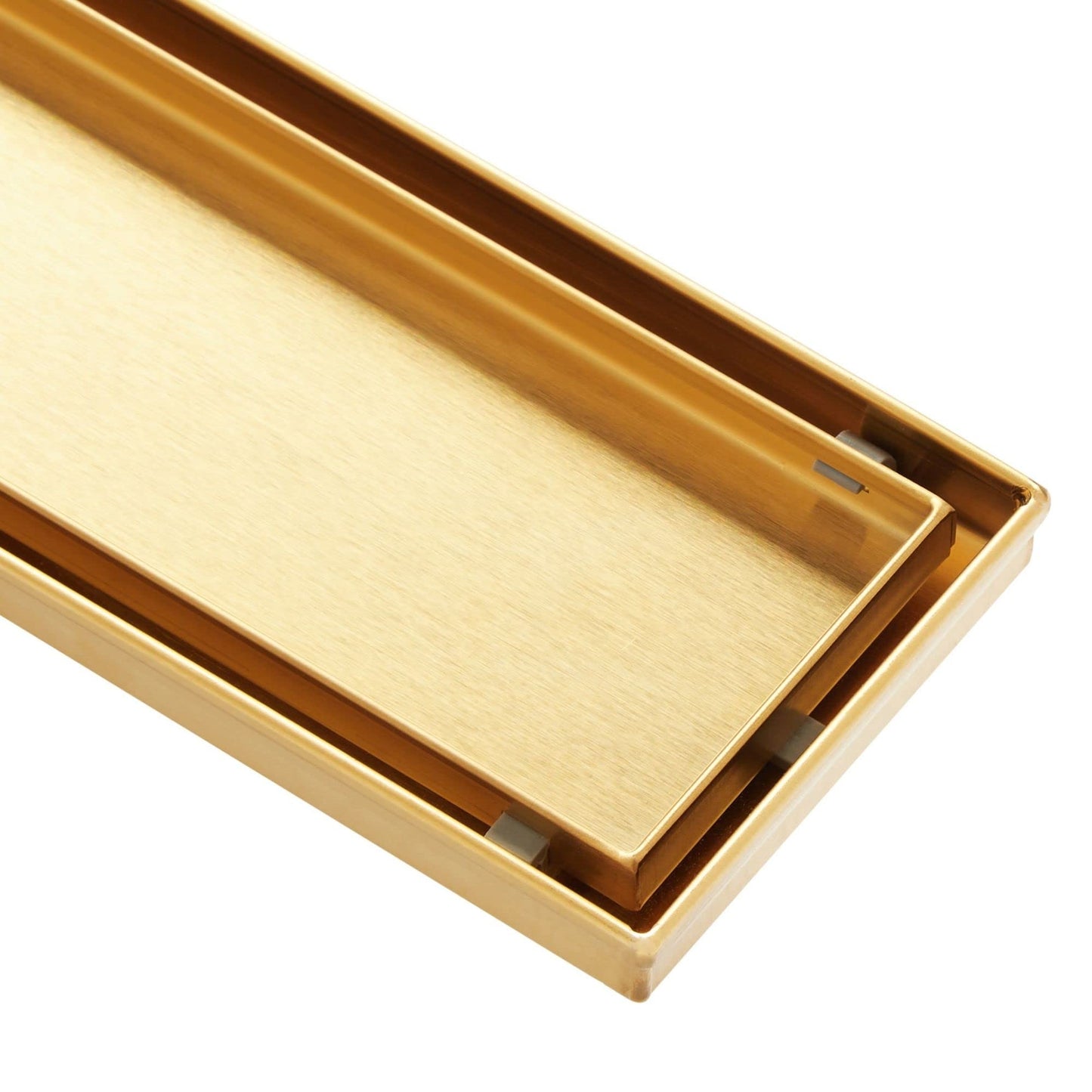 SH 482708 Cohen 40" Tile Insert Shower Drain with Flange - Brushed Gold