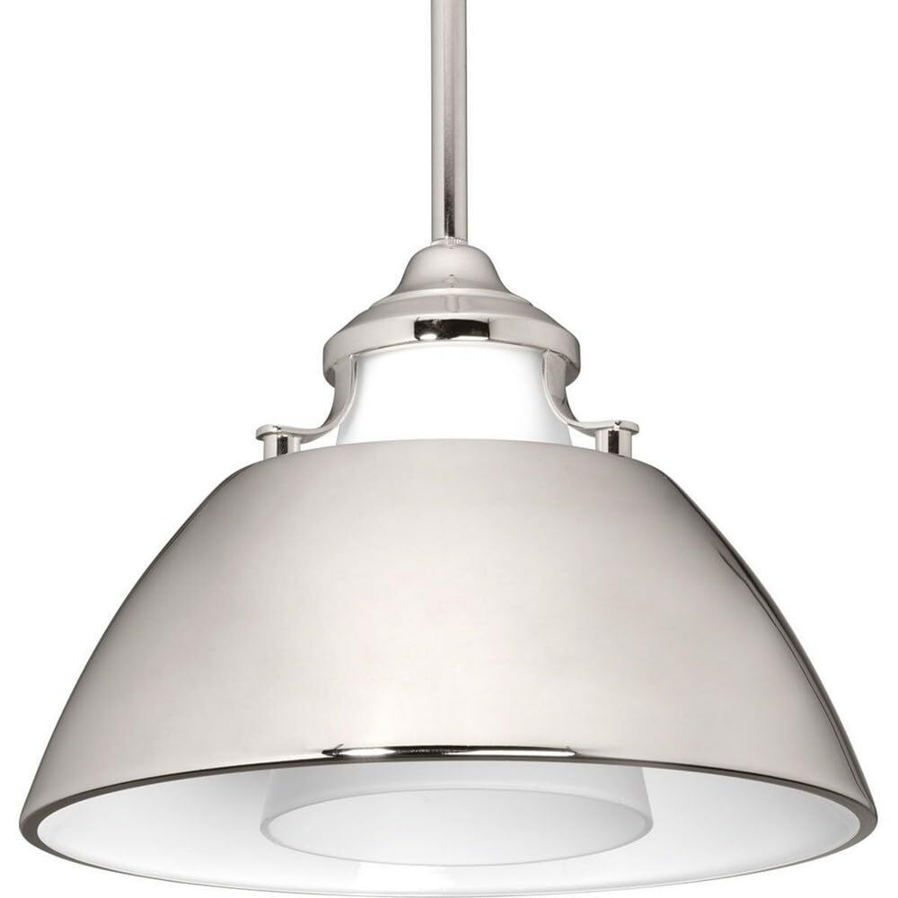 Progress Lighting P500013-143 Carbon One-Light Pendant w/Metal Shade, Graphite