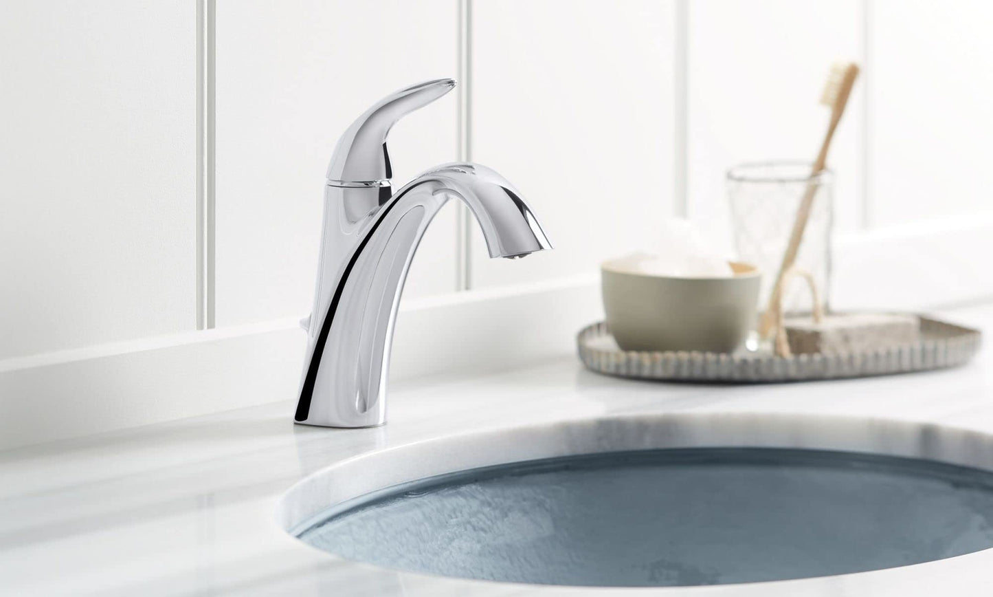 Kohler K-45800-4-CP Alteo Centerset Bathroom Sink Faucet w/Metal Drain-Chrome